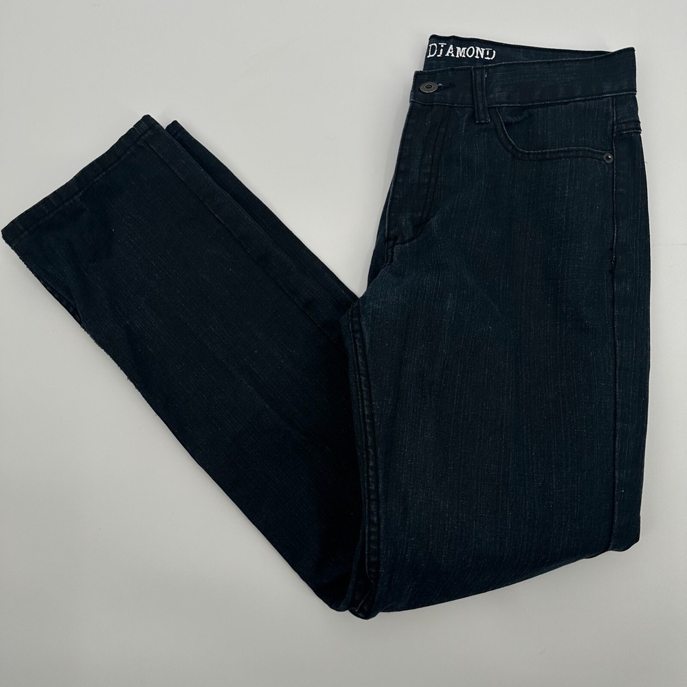 Raw Diamond Mens Dark Wash Straight Leg Denim Jeans W30 L32 Indigo 5-Pocket